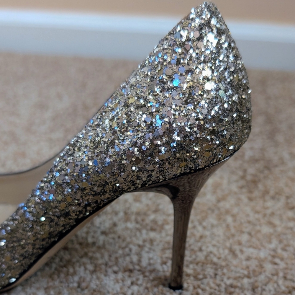 Jimmy Choo Romy Glitter Heels - Picture 11 of 16